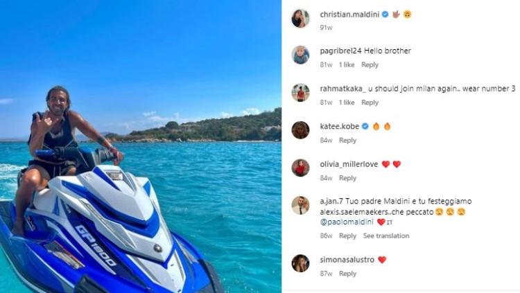 Christian merupakan salah satu putra Paolo Maldini yang jarang tersorot. Foto: instagram/christian.maldini.