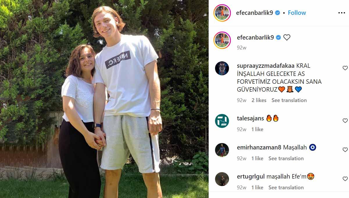 Efecan Barlik (kanan), pemain klub Turki yang dikaitkan dengan Juventus. Foto: Instagram@efecanbarlik9.