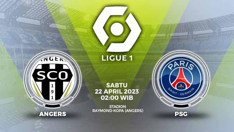 Pertandingan Liga Prancis 2022/2023 antara Angers vs Paris Saint-Germain (PSG), Sabtu (22/4/23) dinihari WIB nanti dan berikut ini link live streaming-nya. - INDOSPORT