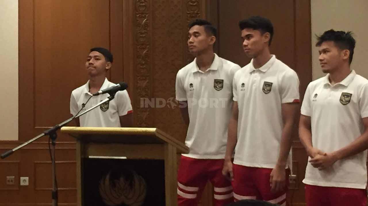 Empat pemain Timnas Indonesia U-22, Rizky Ridho, Witan Sulaeman, Muhammad Ferarri dan Beckham Putra satu suara soal target di SEA Games 2023.