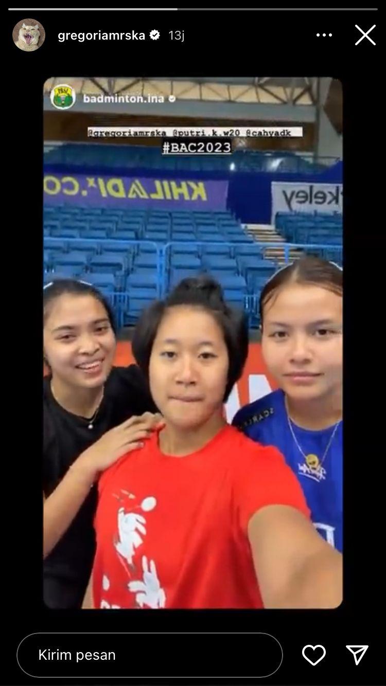 Tunggal putri Indonesia minta dukungan di Badminton Asia Championships 2023. Copyright: instagram @gregoriamrska