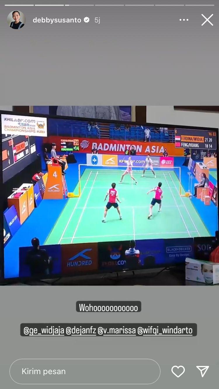 Taklukkan Peraih Emas Olimpiade di Badminton Asia Championships 2023, Dejan/Gloria Bikin Takjub Debby Susanto. Copyright: instagram @debbysusanto