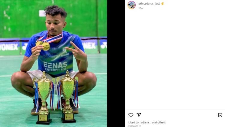 Pebulutangkis tunggal putra Nepal, Prince Dahal. Foto: instagram/princedahal_.