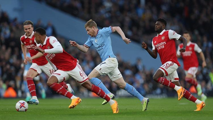 Jadwal Community Shield 2023/24 akan menyajikan big match antara Arsenal vs Manchester City. Reuters/Lee Smith - INDOSPORT