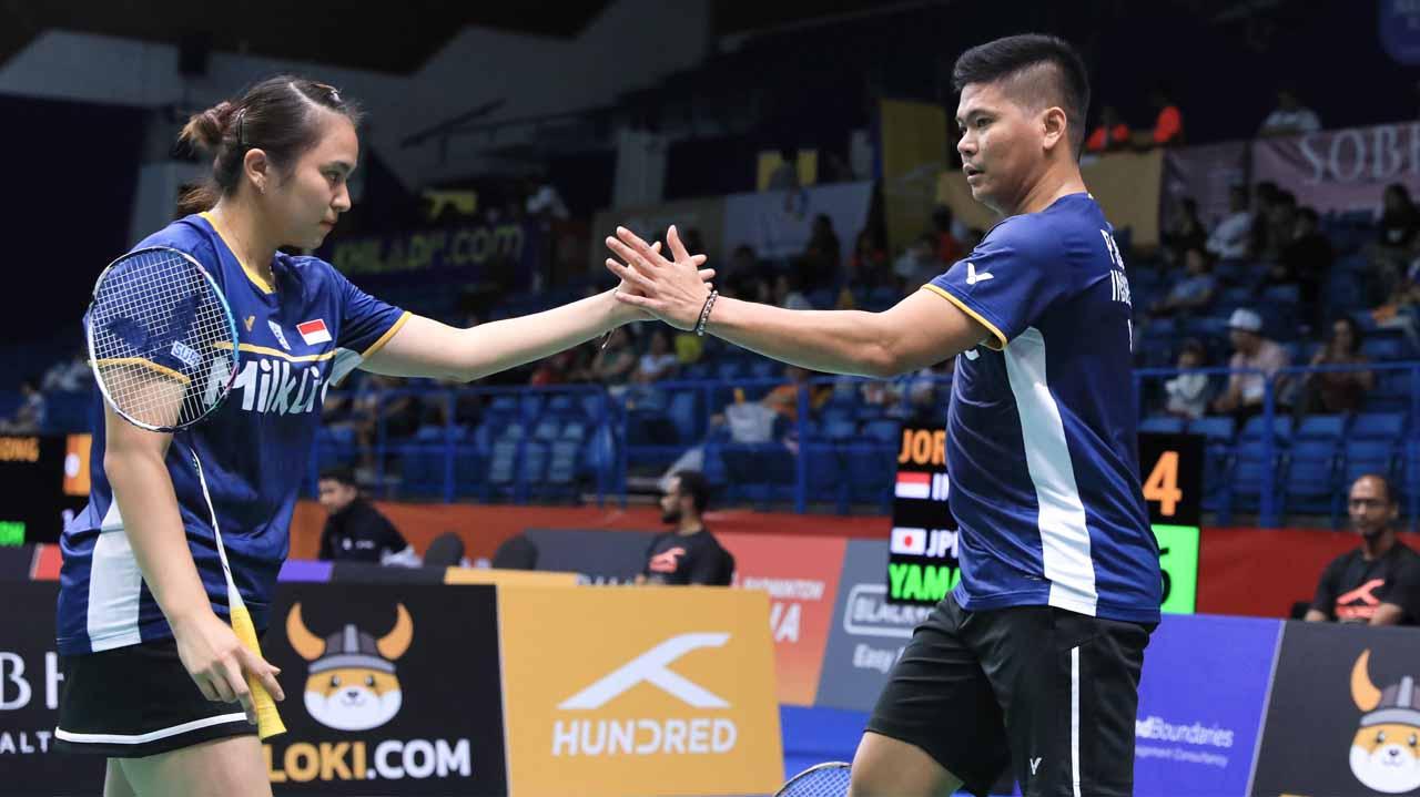 Ganda campuran Indonesia, Praveen Jordan/Melati Daeva Oktavianti di Badminton Asia Championships 2023. (Foto: PBSI) - INDOSPORT