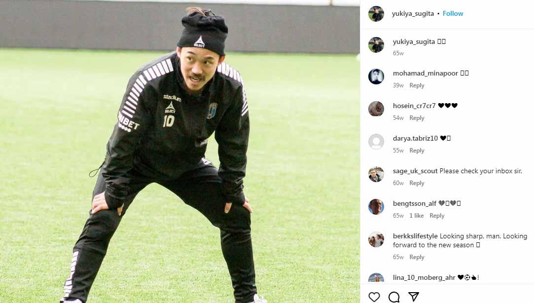 Arema FC dikabarkan bakal merekrut gelandang asal Jepang bernama Yukiya Sugita untuk Liga 1 musim 2023/2024. (Foto: Instagram@yukiya_sugita)