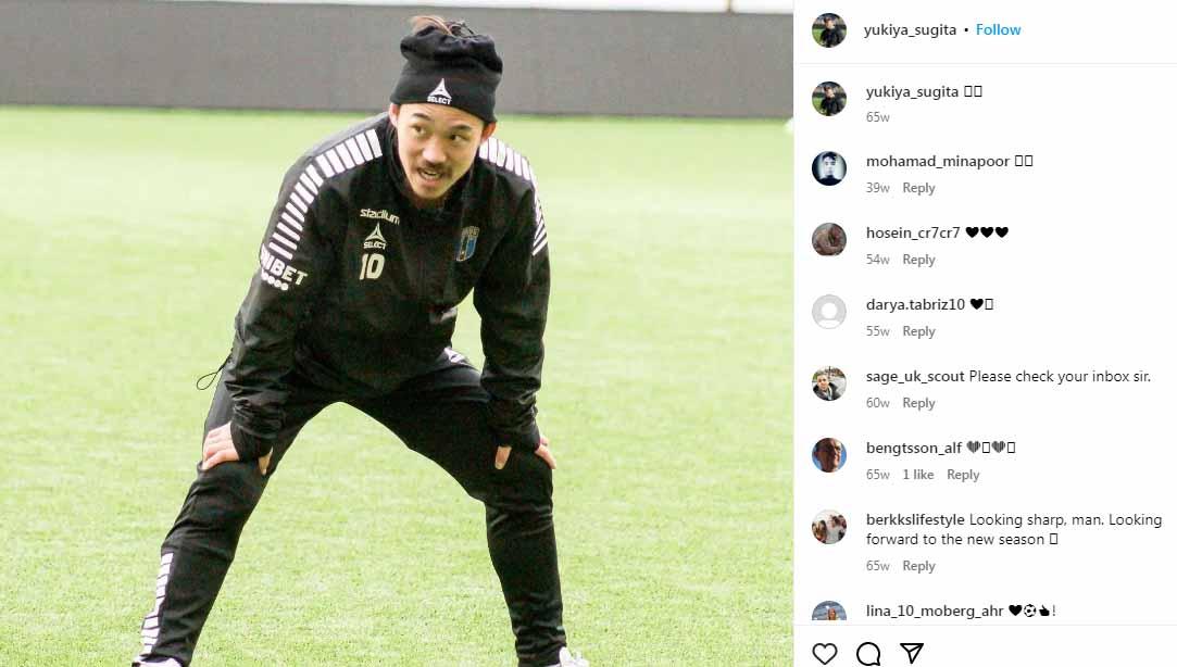 Arema FC dikabarkan bakal merekrut gelandang asal Jepang bernama Yukiya Sugita untuk Liga 1 musim 2023/2024. (Foto: Instagram@yukiya_sugita) - INDOSPORT