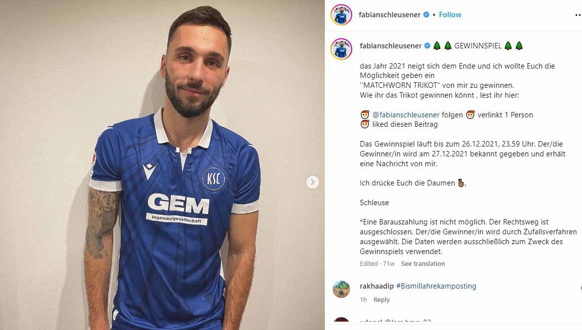 Klub raksasa Liga 1 Indonesia, Persija Jakarta dikabarkan bakal mendatangkan pemain Bundesliga 2 Jerman, Fabian Schleusener, untuk menggantikan Hanno Behrens. (Foto: Instagram@fabianschleusener)