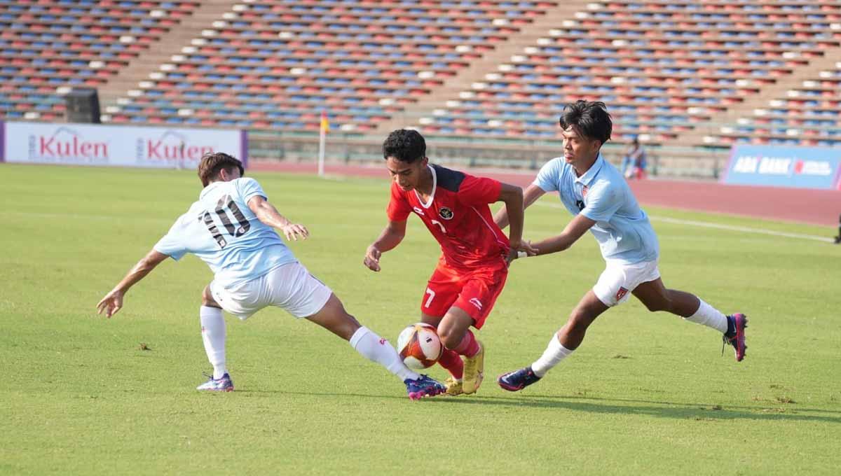 Laga antara Timnas Indonesia U-22 vs Myanmar U-22 pada SEA Games 2023 di Stadion Phnom Penh National Olympic, Kamis (04/05/23). (Foto: PSSI) Copyright: PSSI
