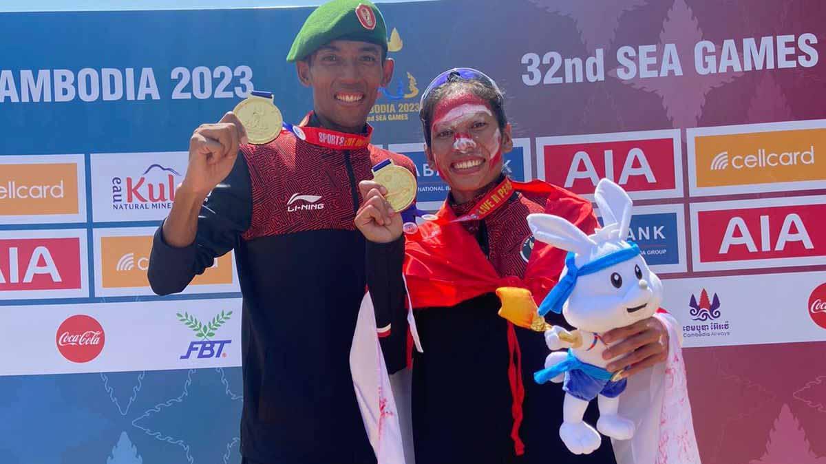 Tim Indonesia kembali berhasil menambah medali emas dari cabang olahraga atletik nomor marathon marathon putra diraih oleh Agus Prayogo. Sedangkan, emas putri direbut oleh Odekta Elvina Naibaho. (Foto: Dok: NOC Indonesia/Rizki Fitrianto) - INDOSPORT