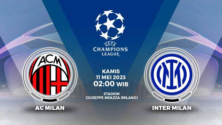 Prediksi pertandingan antara AC Milan vs Inter Milan (Liga Champions).
