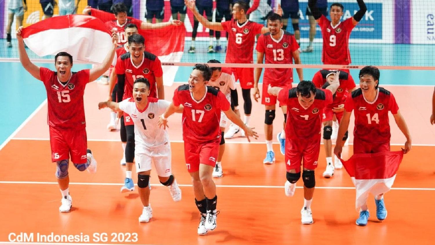Timnas voli putra Indonesia berhasil meraih medali emas SEA Games 2023 Kamboja setelah mengalahkan tuan rumah dalam laga final, Senin (08/05/23).