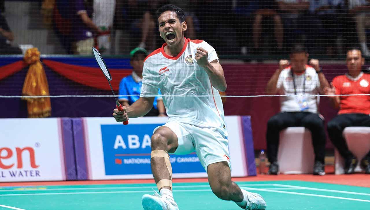 Tunggal Putra Indonesia, Chico Aura Dwi Wardoyo di SEA Games 2023, Selasa (07/03/23). (Foto: PBSI)