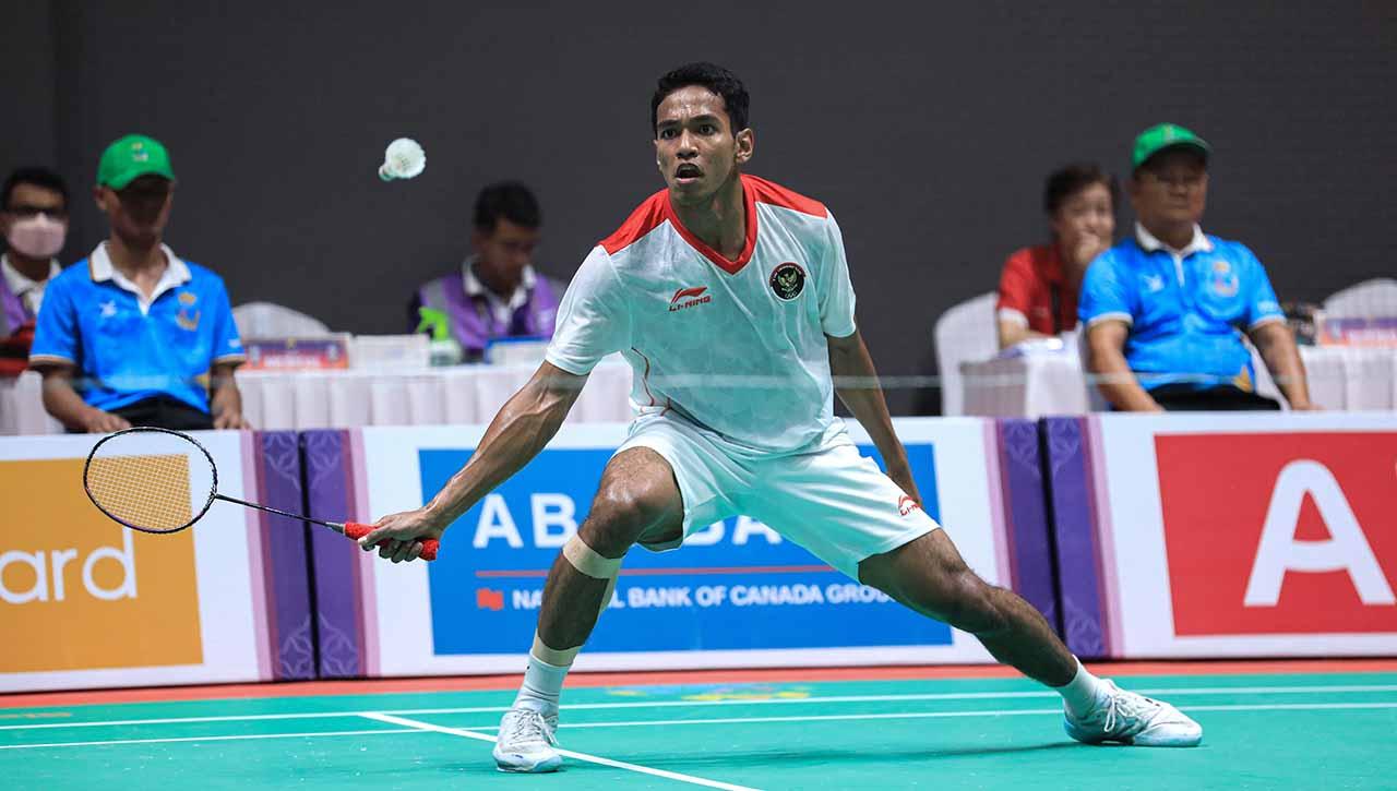 Tunggal Putra Indonesia, Chico Aura Dwi Wardoyo di SEA Games 2023, Selasa (07/03/23). (Foto: PBSI)