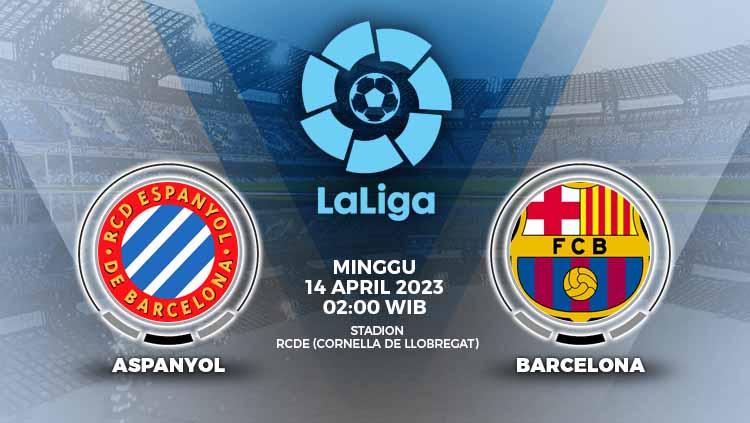 Link live streaming pertandingan Liga Spanyol (LaLiga) 2022-2023 mempertemukan Espanyol vs Barcelona pada Senin (15/05/23) dini hari WIB. - INDOSPORT