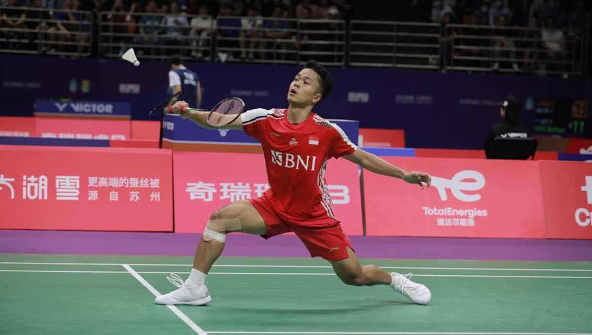 Anthony Sinisuka Ginting mengungkapkan kunci keberhasilannya menyumbang poin untuk Indonesia saat menghadapi wakil Kanada di laga perdana Piala Sudirman 2023. (Foto: PBSI)
