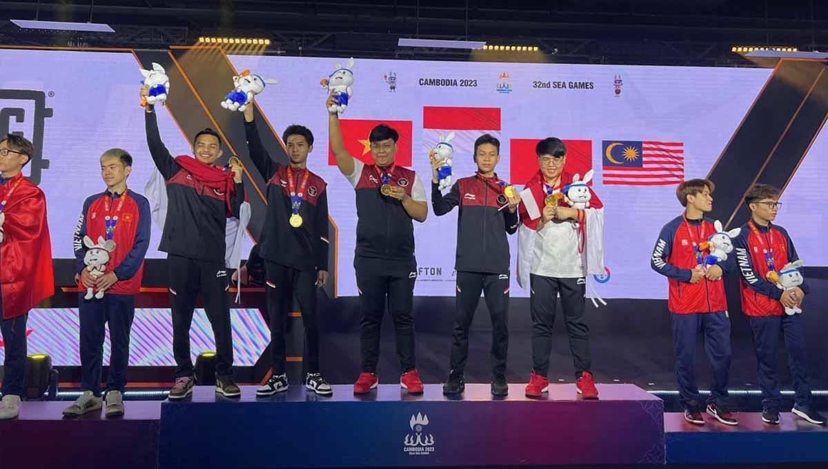 Timnas PUBG Mobile INA 2 berhasil menambah raihan emas usai bertahan dengan sempurna di posisi pertama pada babak final SEA Games Kamboja 2023. (Foto: PB ESI)