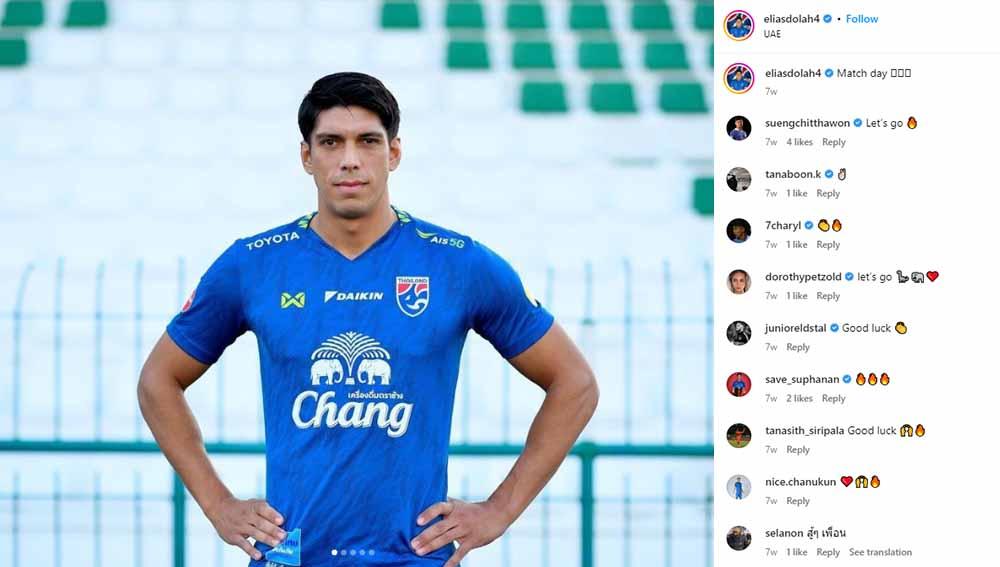 Elias Dolah, bek timnas Thailand. (Foto: Instagram@eliasdolah4)