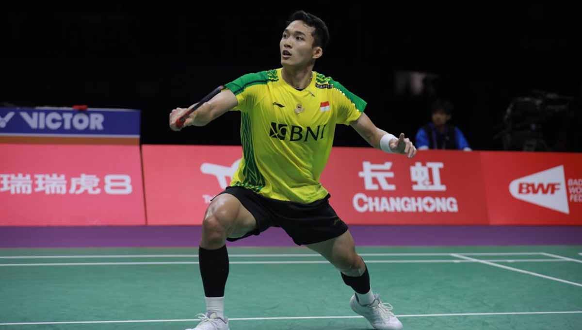 Tunggal putra Indonesia, Jonatan Christie di Piala Sudirman 2023. (Foto: PBSI)