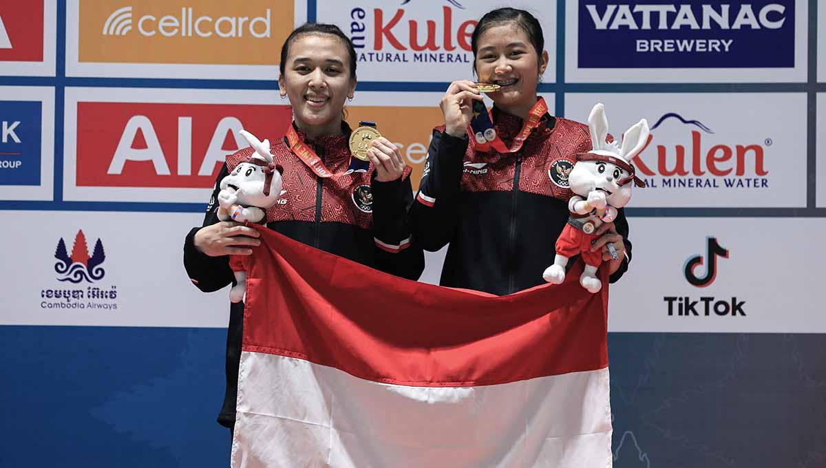 Pasangan ganda putri Indonesia, Febriana Dwipuji Kusuma/Amalia Cahaya Pratiwi juara di SEA Games 2023. (Foto: PBSI) Copyright: PBSI