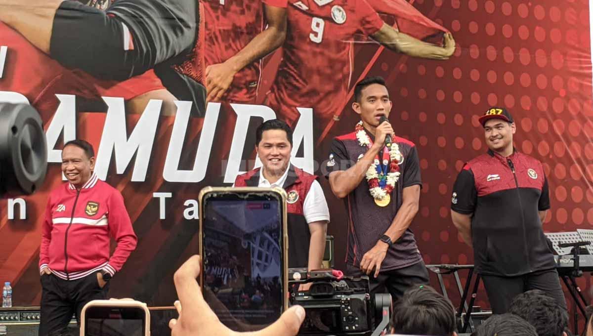 Penyambutan Timnas Indonesia U-22 di VIP Barat Stadion Utama GBK, Jumat (19/05/23).