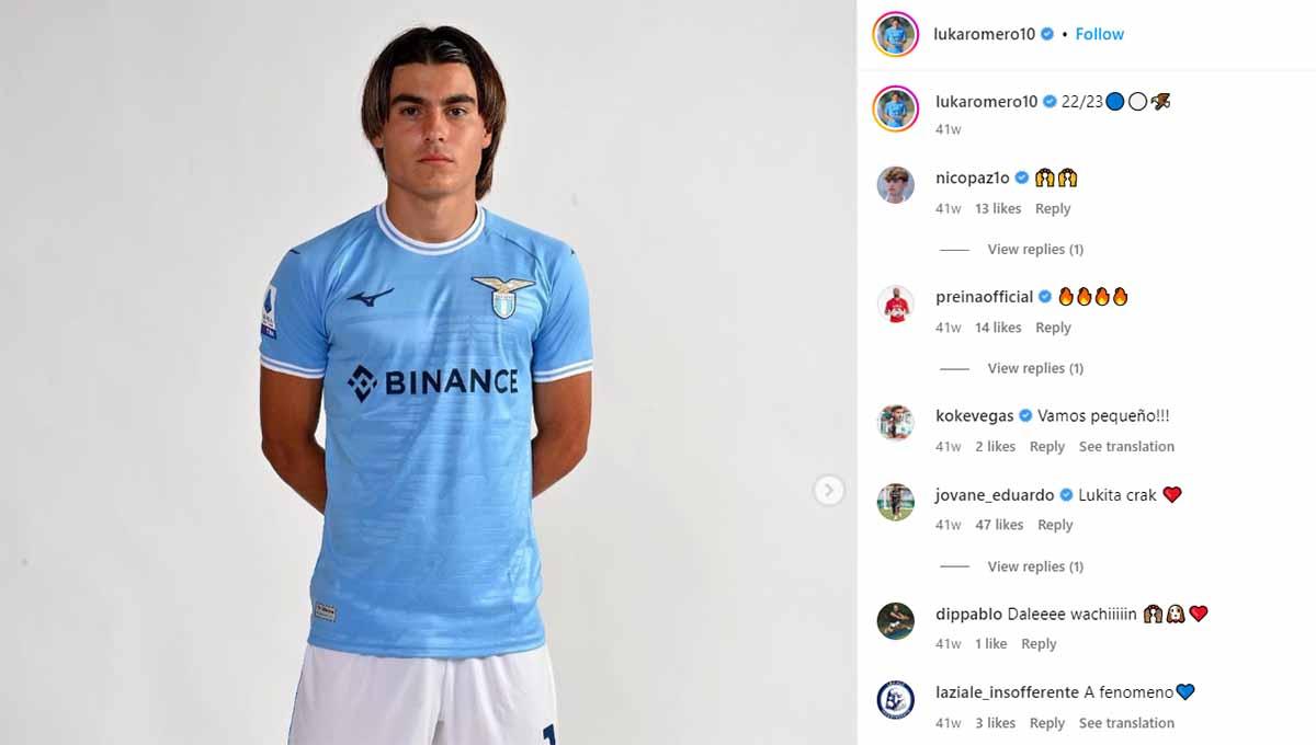 Usai gagal mendapatkan Arda Guler, AC Milan cepat bertindak dengan mengamankan servis dari Luka Romero di bursa transfer musim panas 2023. (Foto: Instagram@lukaromero10)