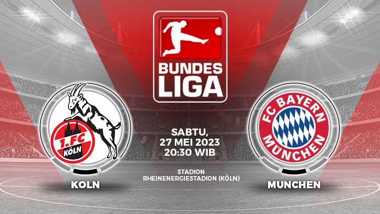 Prediksi pertandingan Liga Jerman (Bundesliga) 2022/23 mempertemukan FC Koln vs Bayern Munchen pada Sabtu (27/05/23) malam WIB.