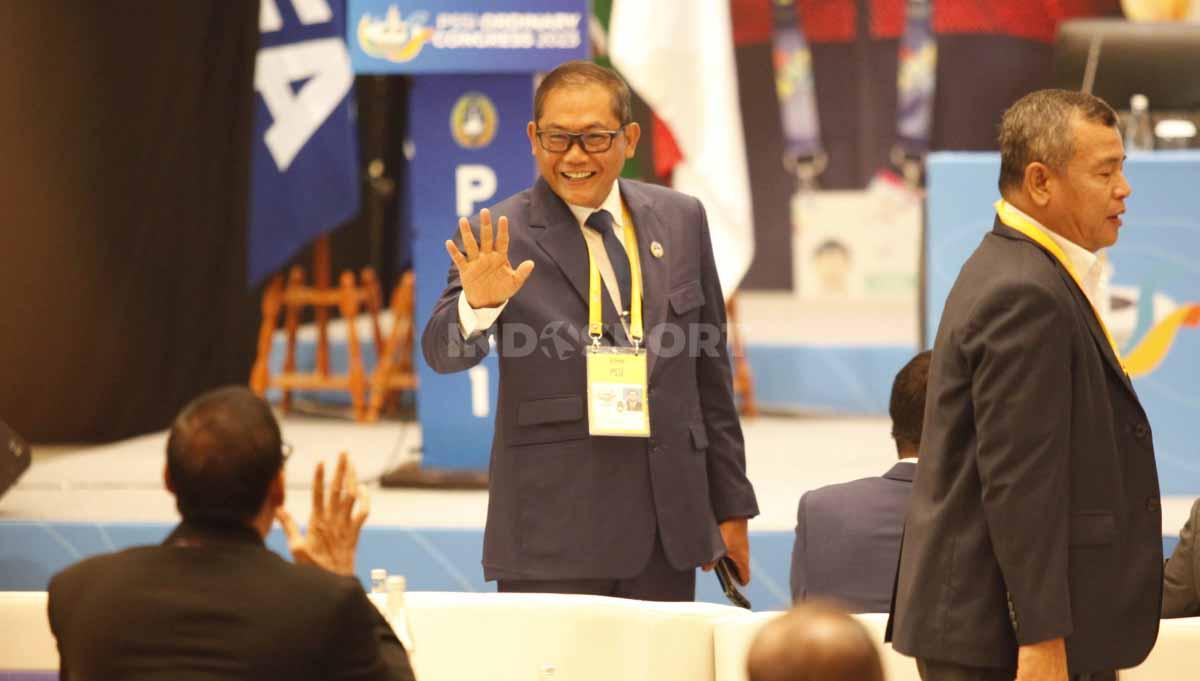 Exco PSSI Sumardji pada Kongres Biasa PSSI 2023 di Hotel Incontinental, Jakarta, Minggu (28/05/23).