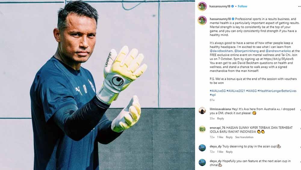 Kiper timnas Singapura, Hassan Sunny. (Foto: Instagram@hassansunny18) - INDOSPORT