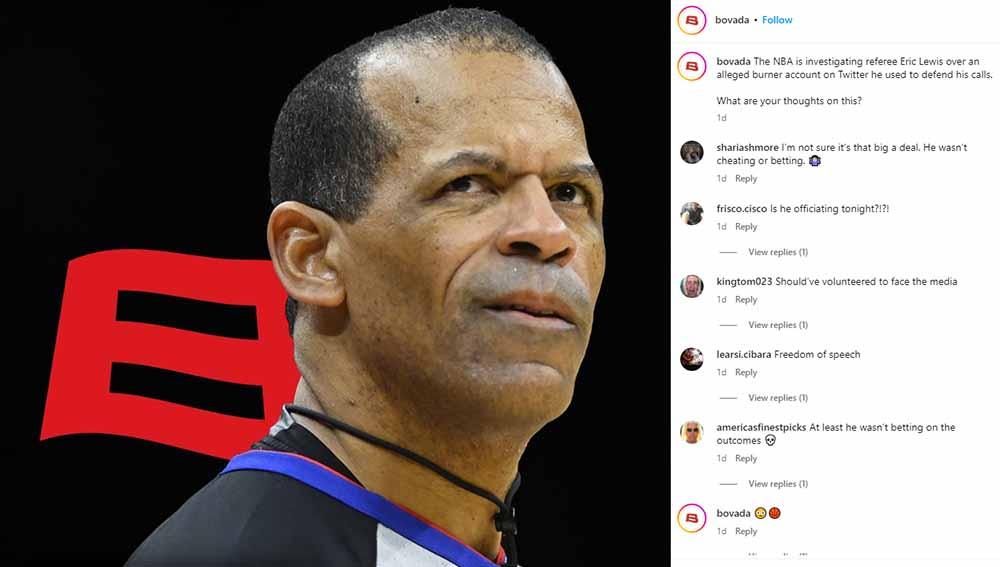 NBA menyelidiki akun ‘lambe turah’ basket mengenai soal dugaan kontroversi wasit bernama Eric Lewis.