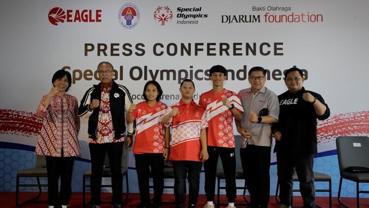 Press Conference Dukungan Bakti Olahraga Djarum Foundation dan Eagle Untuk Tim SOIna Berlaga di ‘Special Olympics World Summer Games (SOWSG)’ di Berlin, Jerman.
