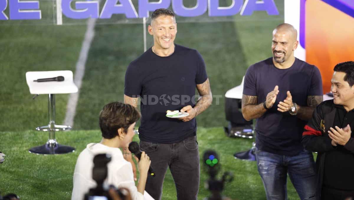 PSSI menggerlar acara bertajuk Future Garuda yang dihadiri 5 legenda sepak bola dunia Marco Materazzi, Juan Sebastian Veron, Roberto Carlos, Giorgos Karagounis dan Eric Abidal di BriLian Stadium, Jakarta, Selasa (30/05/23).