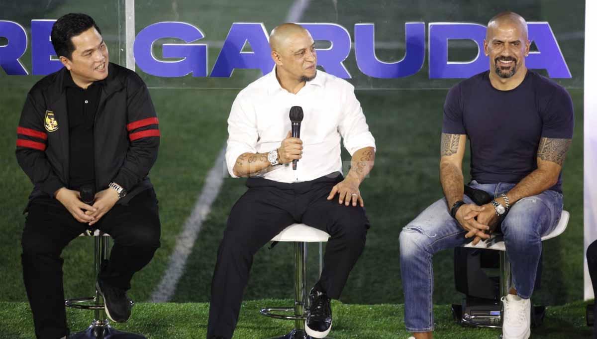 PSSI menggerlar acara bertajuk Future Garuda yang dihadiri 5 legenda sepak bola dunia Marco Materazzi, Juan Sebastian Veron, Roberto Carlos, Giorgos Karagounis dan Eric Abidal di BriLian Stadium, Jakarta, Selasa (30/05/23).