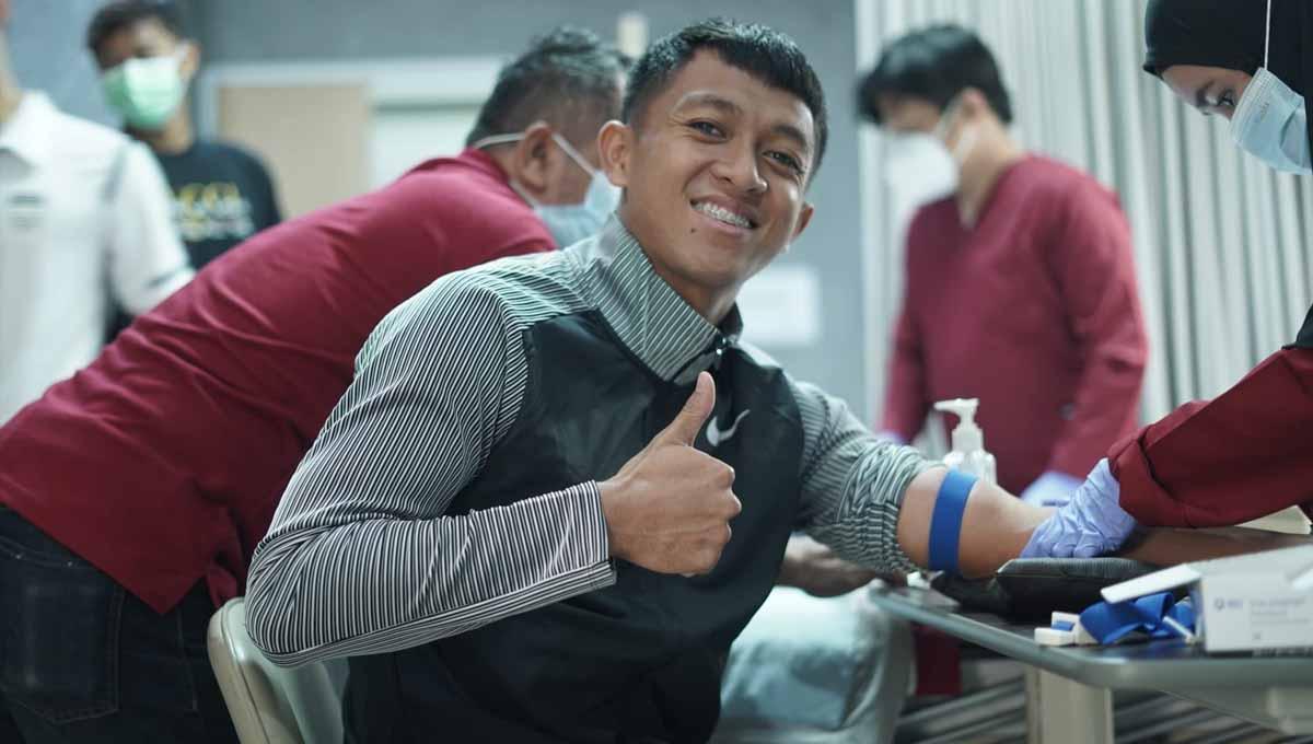 Winger Persib Bandung, Febri Hariyadi, saat jalani tes kesehatan sebelum latihan bersama untuk persiapan Liga 1 2023-2024. (Foto: Media officer Persib) - INDOSPORT