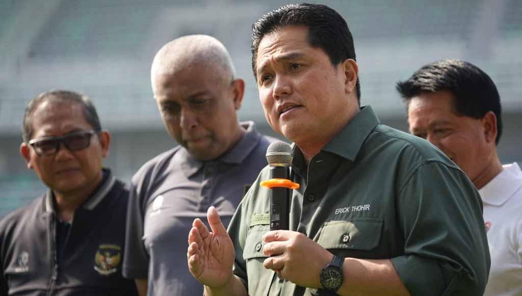 Ketua umum PSSI, Erick Thohir mengunjungi Stadion Gelora Bung Tomo jelang FIFA match day Indonesia vs Palestina.