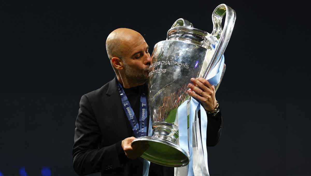 Pelatih Manchester City Pep Guardiola dalam Final Liga Champions antara Final Manchester City vs Inter Milan, Minggu (11/06/23). (Foto: REUTERS/Matthew Childs)