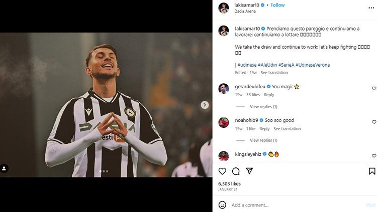 Klub Liga Italia (Serie A), Inter Milan, dipaksa gigit jari setelah pemain incaran mereka, Lazar Samardzic, merapat ke Nottingham Forest. (Foto: instagram@lakisamar10)