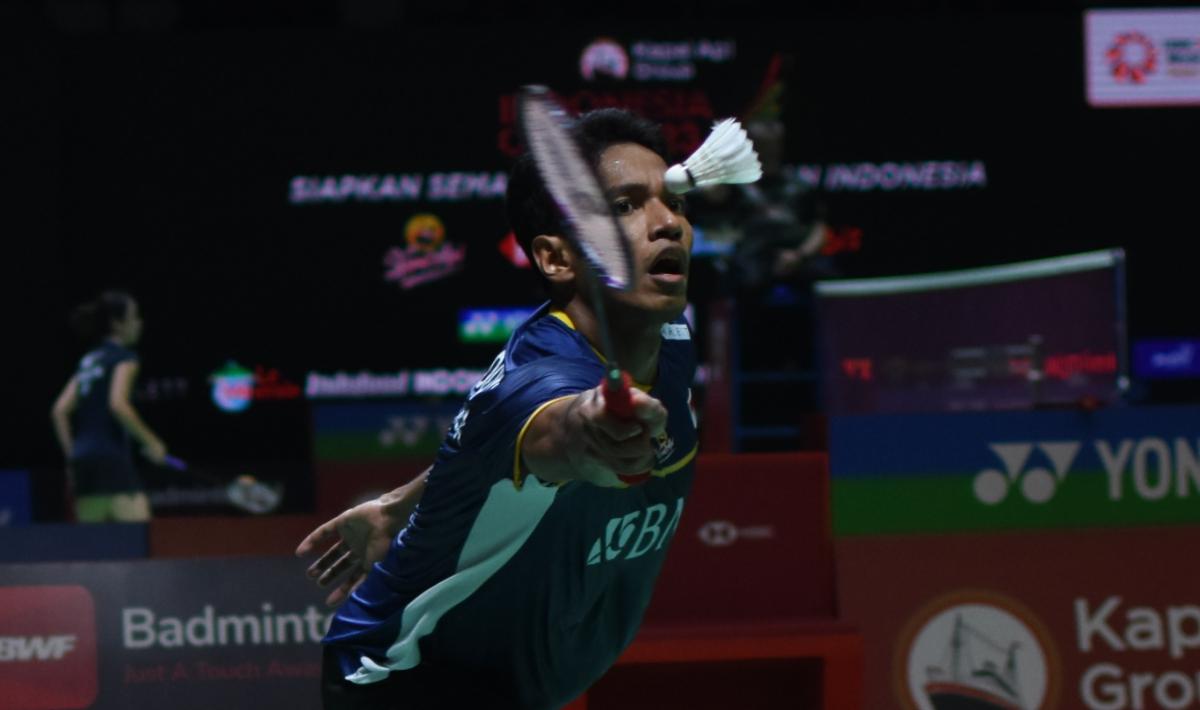 Tunggal putra Indonesia, Chico Aura Dwi Wardoyo berjuang di semifinal Taipei Open 2023. Foto: Herry Ibrahim/INDOSPORT - INDOSPORT