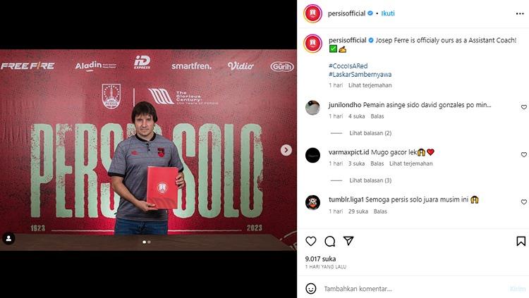 Josep 'Coco' Ferre diprediksi menjadi asisten pelatih termewah di Liga 1 2023-2024. Coco rela