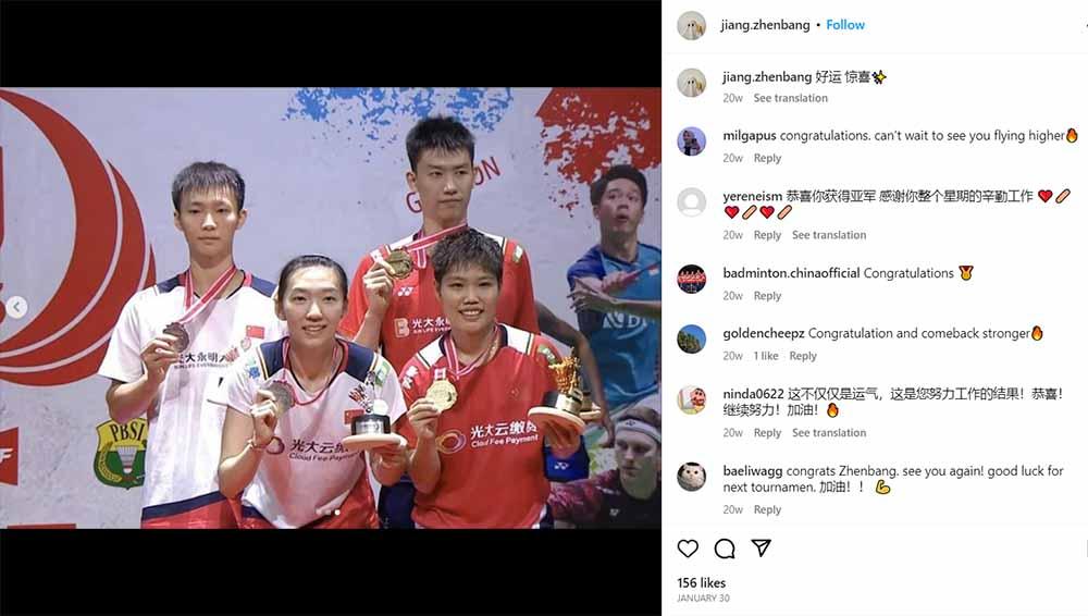 Belum lama ini jadi korban amukan Praveen Jordan/Melati Daeva Oktavianti, ganda top China, Jiang Zhengbang/Wei Yaxin, langsung diceraikan di Hong Kong Open 2023. - INDOSPORT