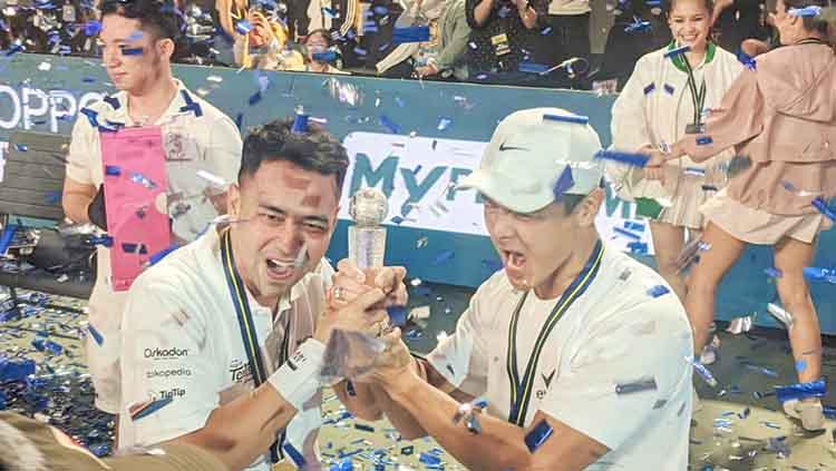 Raffi Ahmad/Dion Wiyoko Sukses Taklukkan Desta Mahendra/Dikta di Lagi-Lagi Tennis, Jumat (23/06/23) malam WIB, di Tennis Indoor Senayan, Jakarta.