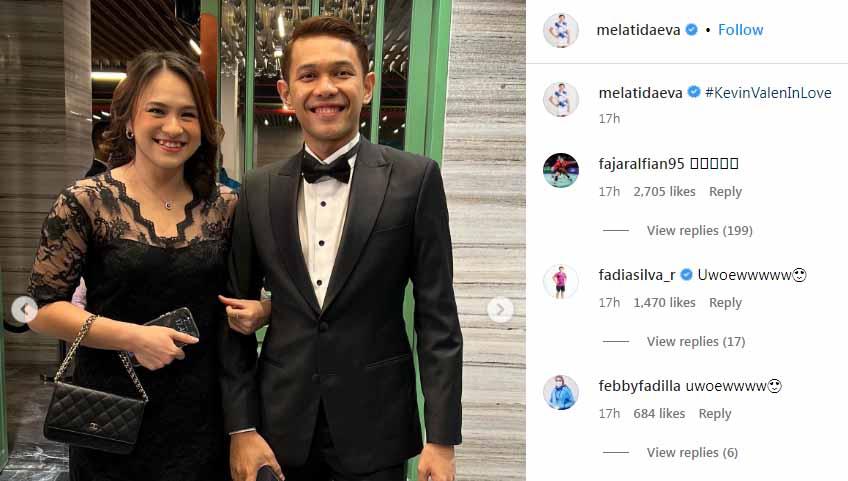 Pebulutangkis Indonesia, Melati Daeva Oktavianti bersama Fajar Alfian. (Foto: Instagram@melatidaeva)