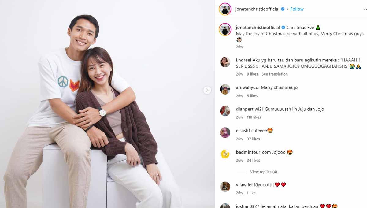 Jonatan Christie memutuskan untuk tetap tinggal di asrama Pelatnas PBSI usai menikah. Foto: Instagram@jonatanchristieofficial.