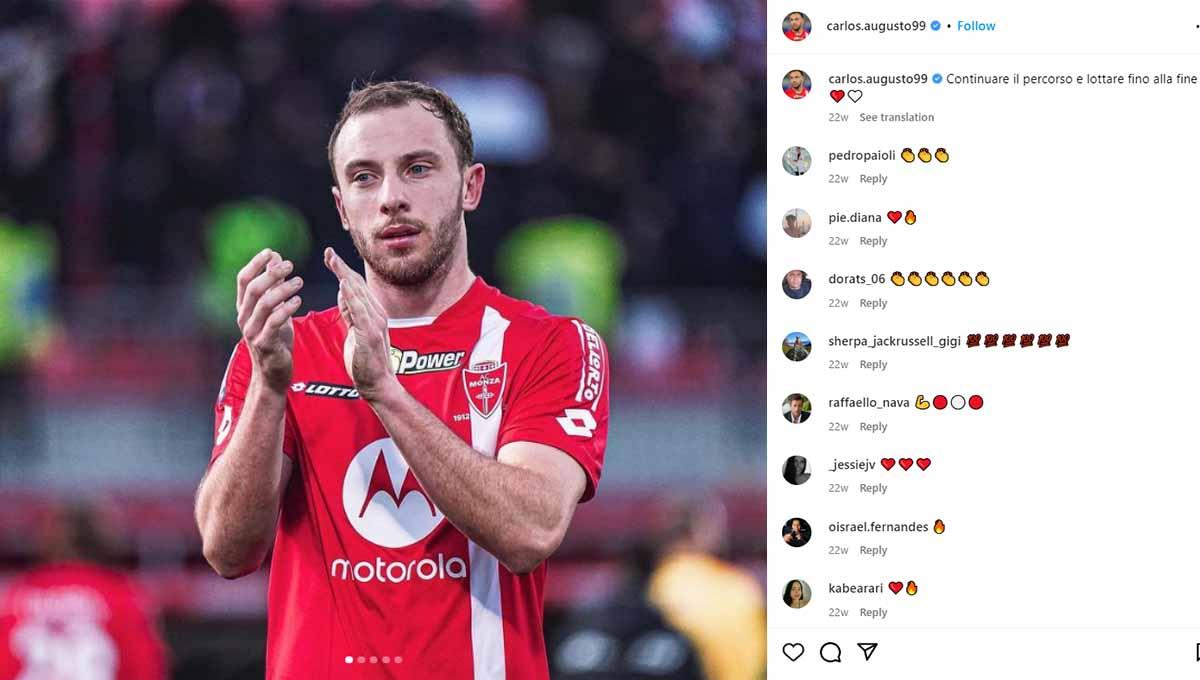 Pemain Monza, Carlos Augusto, selangkah lagi berseragaam Inter Milan. (Foto: Instagram@carlos.augusto99)