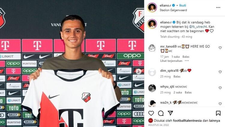 Eliano Reijnders, pemain keturunan Indonesia di Belanda Foto: IG @eliano.r.