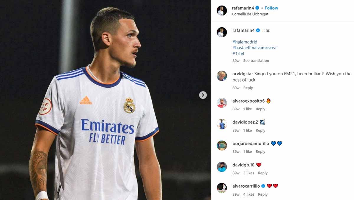 Rumor bursa transfer Liga Spanyol sepanjang Kamis (27/07/23), Rafa Marin tinggalkan Real Madrid, Ferran Torres memutuskan untuk bertahan di Barcelona. (Foto: Instagram@rafamarin4)