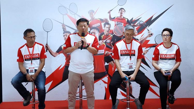 Acara jumpa pers Audisi Umum PB Djarum 2023 di GOR Djarum, Jati, Kudus, Jawa Tengah, Sabtu (1/7/23).