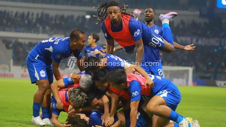 Selebrasi pemain PSIS Semarang di Liga 1.