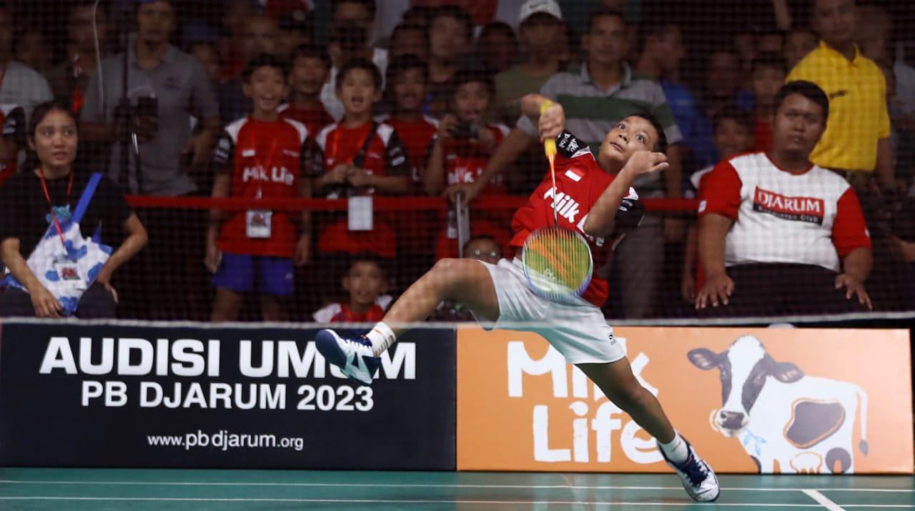 Salah satu peserta Audisi Umum PB Djarum 2023 asal Binjai, Fathir Habib Alqyano Tarigan.