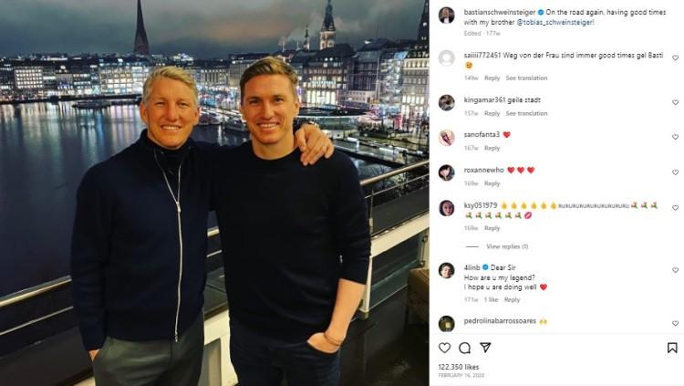 Bastian dan Tobias Schweinsteiger (kanan). Foto: instagram/bastianschweinsteiger.